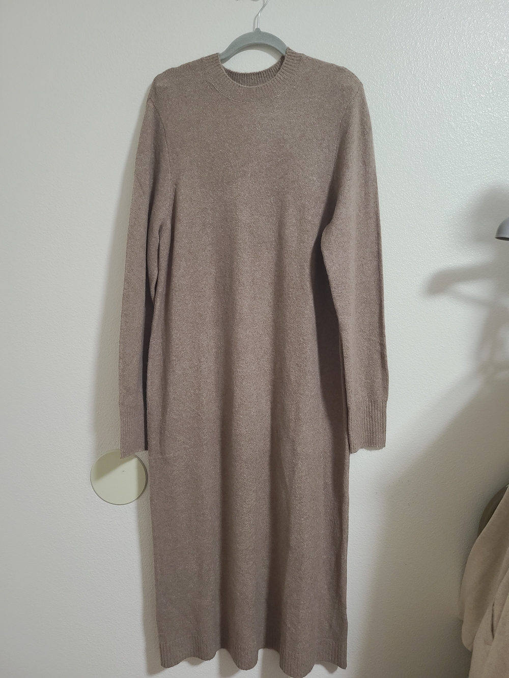 J. Crew Factory Taupe Long-Sleeve Knit Dress